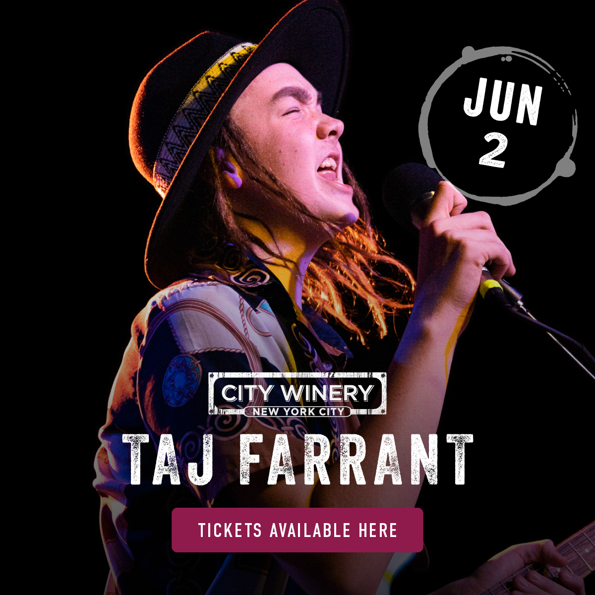 Taj Farrant, with special guests Jazel Farrant and Nathan Bryce, will rock the stage at City Winery on June 2. Don't miss this young rocker's captivating performance. Secure your tickets for a night of unforgettable rock music! t.dostuffmedia.com/t/c/s/142673