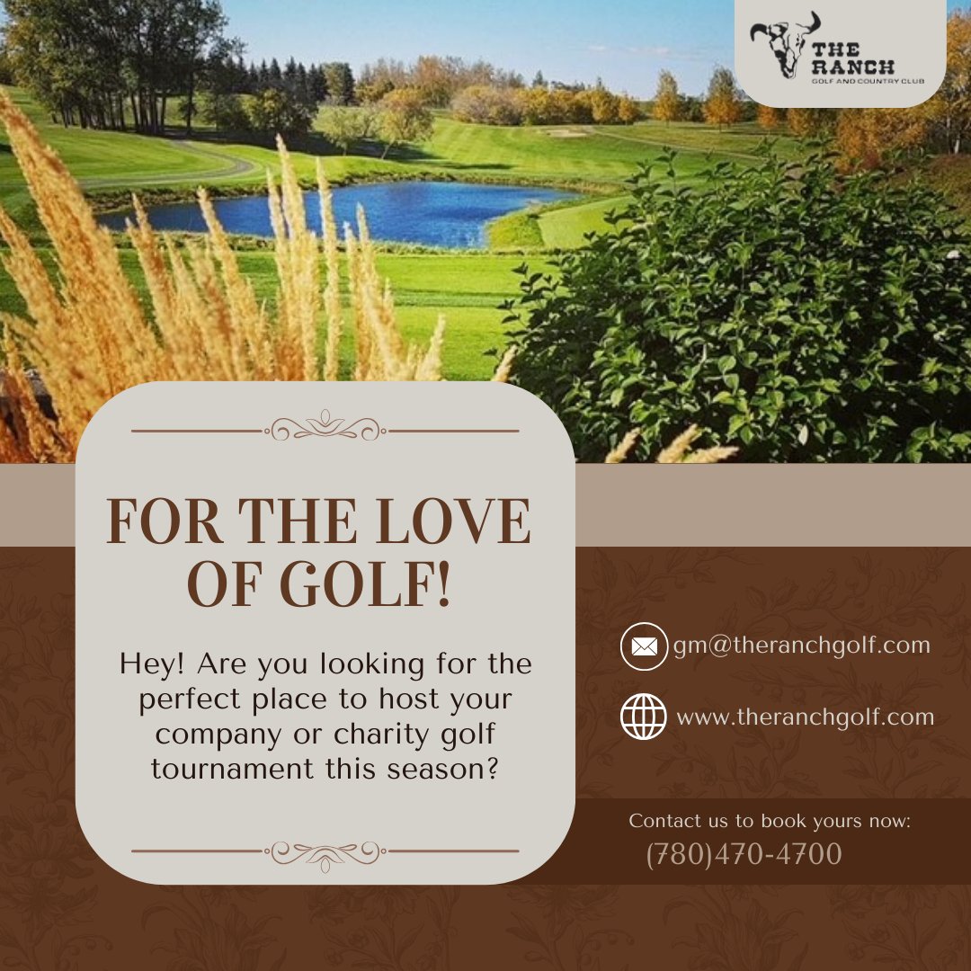 Hey! Are you looking for the perfect place to host your company or charity golf tournament this season?

Visit theranchgolf.com or email gm@theranchgolf.com for more information. Our tournament schedule is filling up daily.

#yeggolf #Golf #ExploreEdmonton #RanchGolfYeg