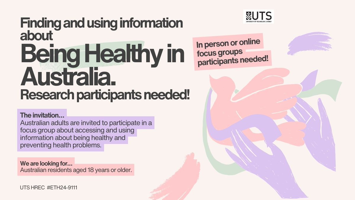 Are you 18+ and living in Australia? Join a focus group on health information access. Share your thoughts on various health topics in a 60-80 minute discussion. Participation is voluntary, and you'll receive a $30 gift voucher. Register here: ➡️ buff.ly/3WFnK0x