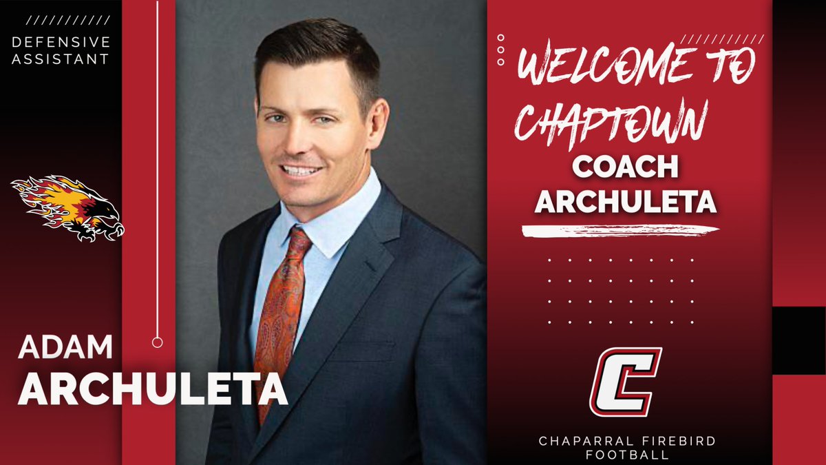 Very excited to add Coach Adam Archuleta to the #ChapFootball staff! Coach Archuleta is a former Chandler HS & ASU standout who went on to be an NFL 1st round pick playing 7 seasons for the Rams, Redskins & Bears. Welcome coach! @JUSTCHILLY @azc_obert @AZPreps365 @AZSportsNetwork