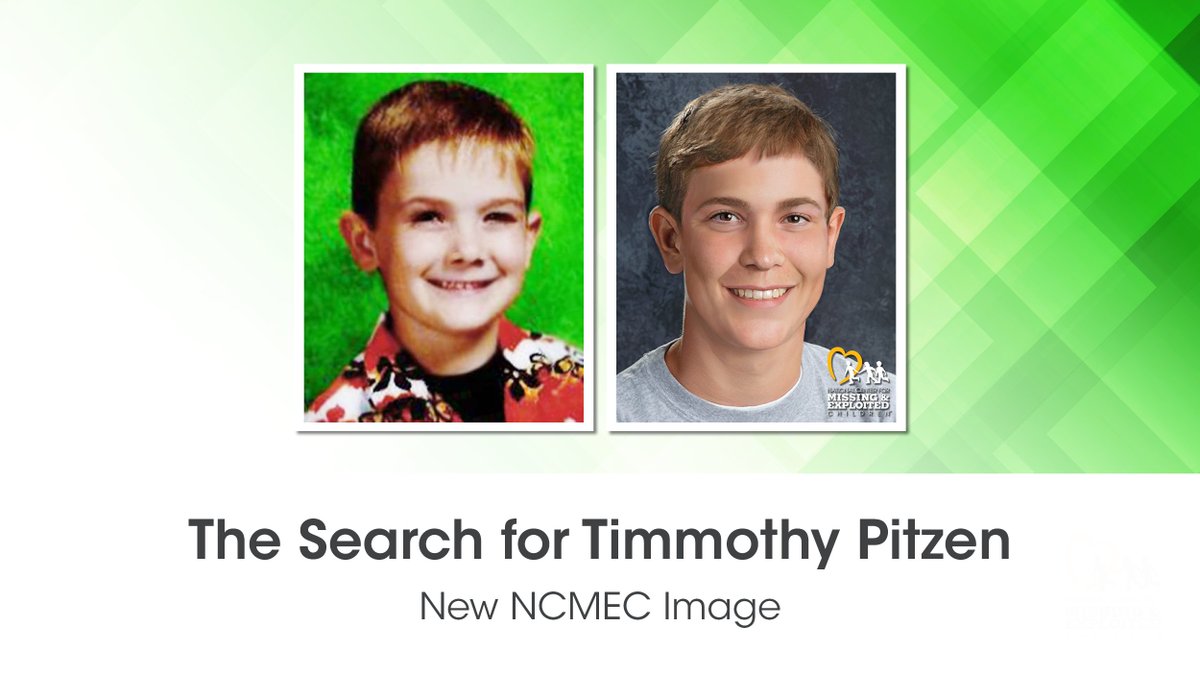Help us find Timmothy Pitzen, who vanished at 6 years old in 2011 Today, NCMEC revealed a new age progression image of what he may look like at 19. Learn more about his disappearance and how you can help: missingkids.org/blog/2024/sear…