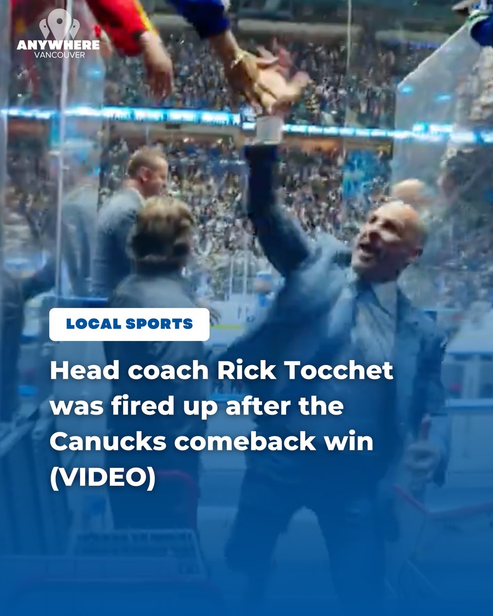 Head coach Rick Tocchet was fired up after the #Canucks comeback win (VIDEO) More info: shorter.me/326Oi