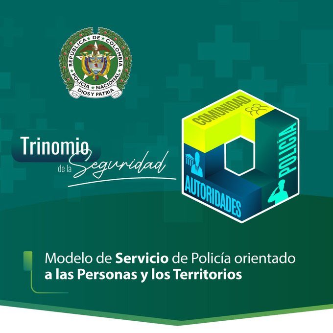 Contribuir a la convivencia y seguridad ciudadana en el territorio, a través de un servicio de policía cercano, confiable y efectivo, es el objetivo del Nuevo Modelo del Servicio de Policía Orientado a las Personas y los Territorios. #TrinomioDeLaSeguridad