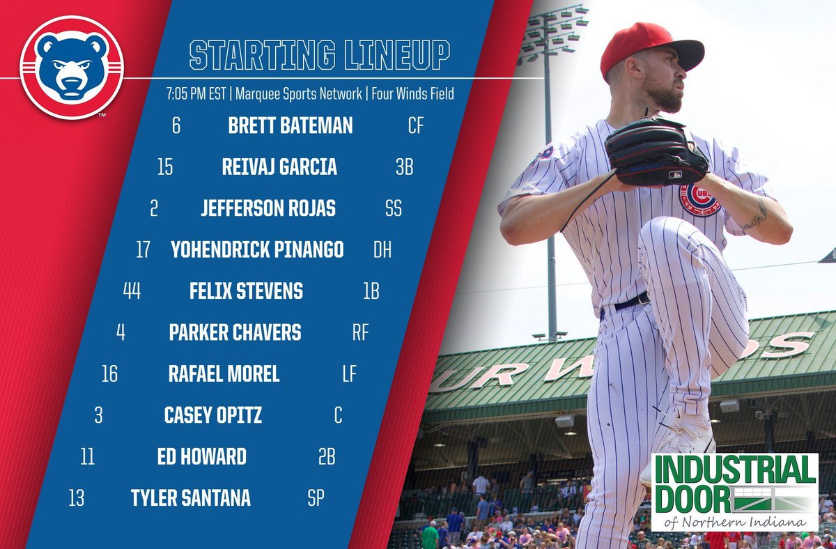 We're LIVE tonight on @WatchMarquee! Here is your #SBCubs @_IndustrialDoor starting lineup for Game 3 against Cedar Rapids. #YouHaveToSeeIt