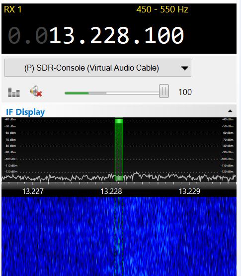 13228.1 kHz CW Not much to look at or to listen to but sounds like a new 'SLB' transmitting 'A' on this. #airspyhf 2151z