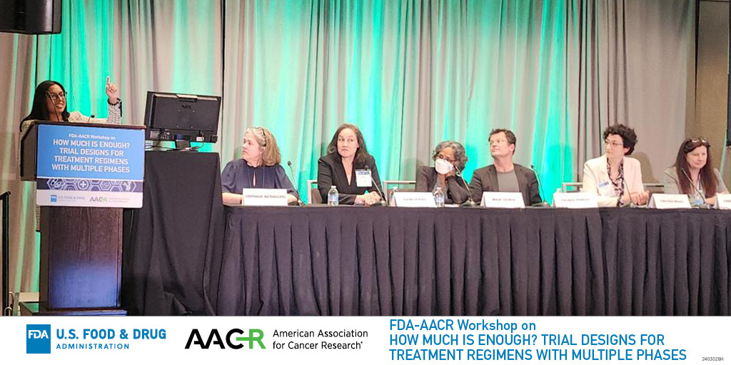 Harpreet Singh of @FDAOncology provided closing remarks for the @US_FDA-AACR Workshop on Trial Designs for Treatment Regimens with Multiple Phases. Recordings and slides will be posted to the AACR website by May 23. bit.ly/44yTJB8 #AACRSciencePolicy