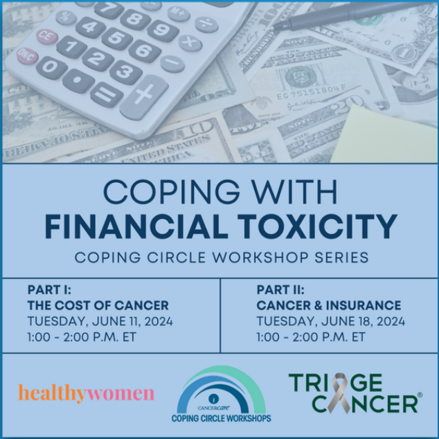 Join @CancerCare and Triage Cancer CEO, @cancerrights, for a free virtual workshop series in June, to discuss topics including financial assistance, health insurance options, medical bills, & more. Register here: loom.ly/px6djcM #FinancialToxicity
