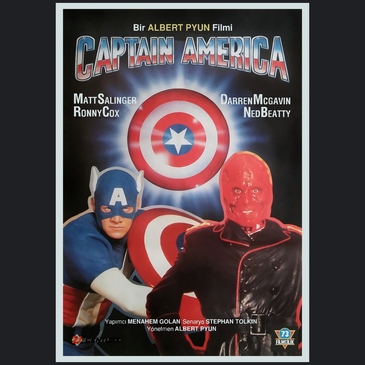 Captain America 1990 Matt Salinger Albert Pyun Sci-Fi, Super Hero Turkish Edition Vintage Movie Poster