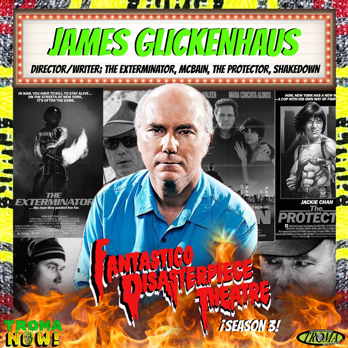 Time for the last guest announcement (We think!) for Season 3 on @TromaNOWApp! One of my favorite filmmakers of all time & super rad guy! I'm honored and privileged to announce the addition of James Glickenhaus to the new season! #MutantFam #HorrorCommunity #FantasticoOnTroma