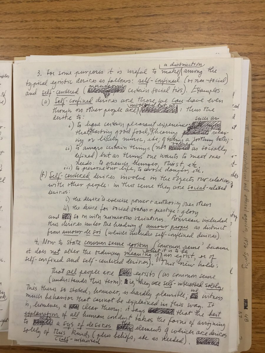 From the Rawls archive at Harvard, something that moved me was that he would rewrite his lectures longhand, year by year.  

This was the most famous political philosopher in the world and, even with all the demands on his time, he never cut corners.