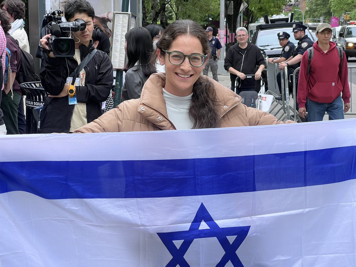 Met this lovely brave woman at another pro Hamas rally on LWS NYC. More her please October7theplay.com