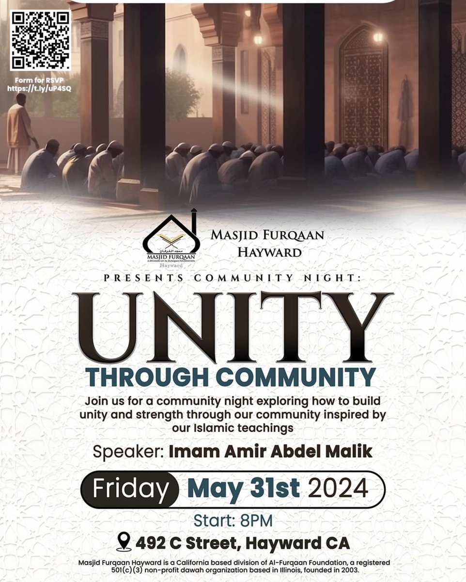 MF_Hayward's tweet photo. Our 1st Community Night at Masjid Furqaan Hayward 

RSVP https://t.co/ilMd7aYpS9 https://t.co/wgrOs2mdpj