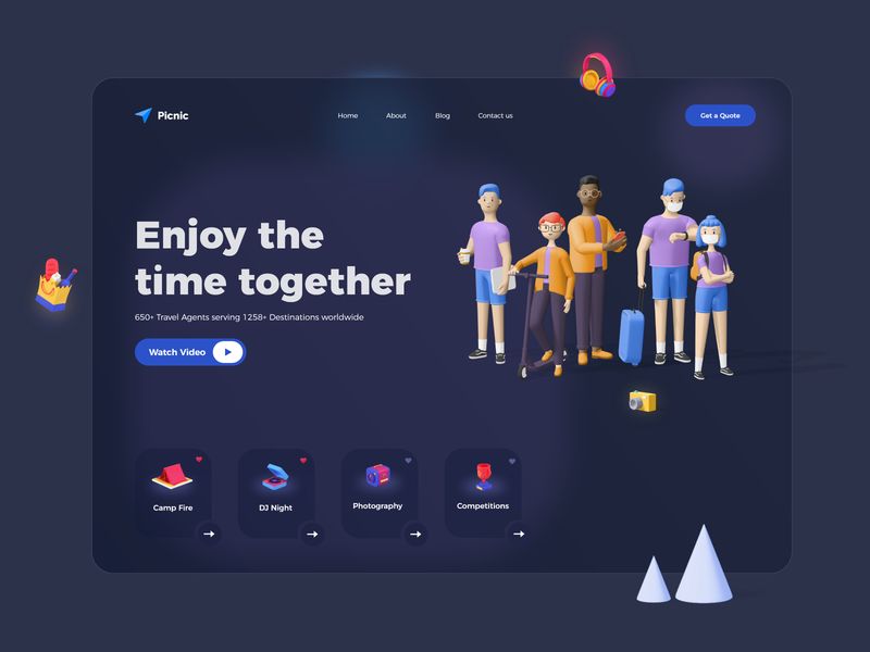 Download Picnic - Travel Landing Page Illustrationmade by @CMARIXTechLabs at: 👉 uplabs.com/posts/picnic-t…