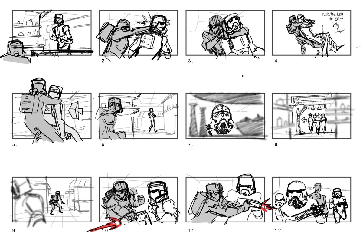 justbleeve's tweet image. Bringing back more storyboard thumbnails! One of my favorite scenes I got to do for Hunter in Bad Batch season 3 ep 11! I’m still processing that the show is over 😖
.
.
.
#starwarsthebadbatch #thebadbatch #badbatch #hunter   #storyboard  #sketch   #thumbnails #stormtrooper
