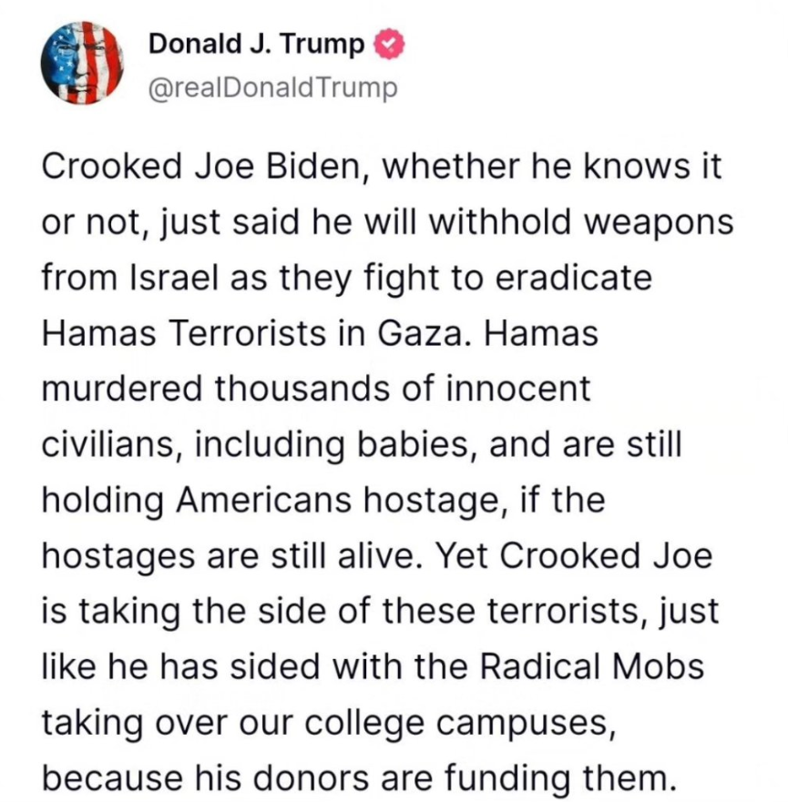 Make Israel Great Again 🇮🇱 America first Trump received $1,000,593 from the Pro-Israel Lobby. Like crooked Biden, the support of these men is not ideologically driven, rather they will back whoever pays the most🫰 Under Biden or Trump, it doesn't make a difference to the…