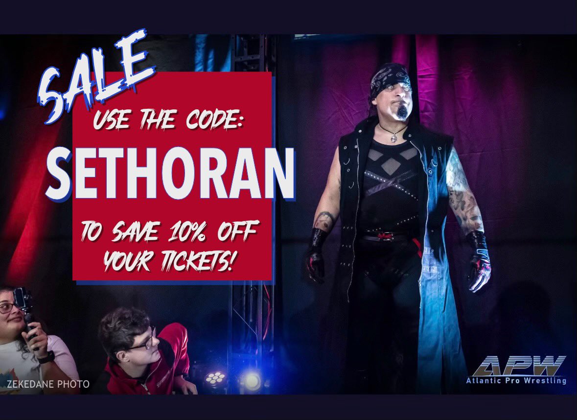 Sethoran's tweet photo. https://t.co/lQkuxSYcXq

Use the code for a discount off of tickets to June 1 apw in Newburyport ma https://t.co/hx6y5jTtVm