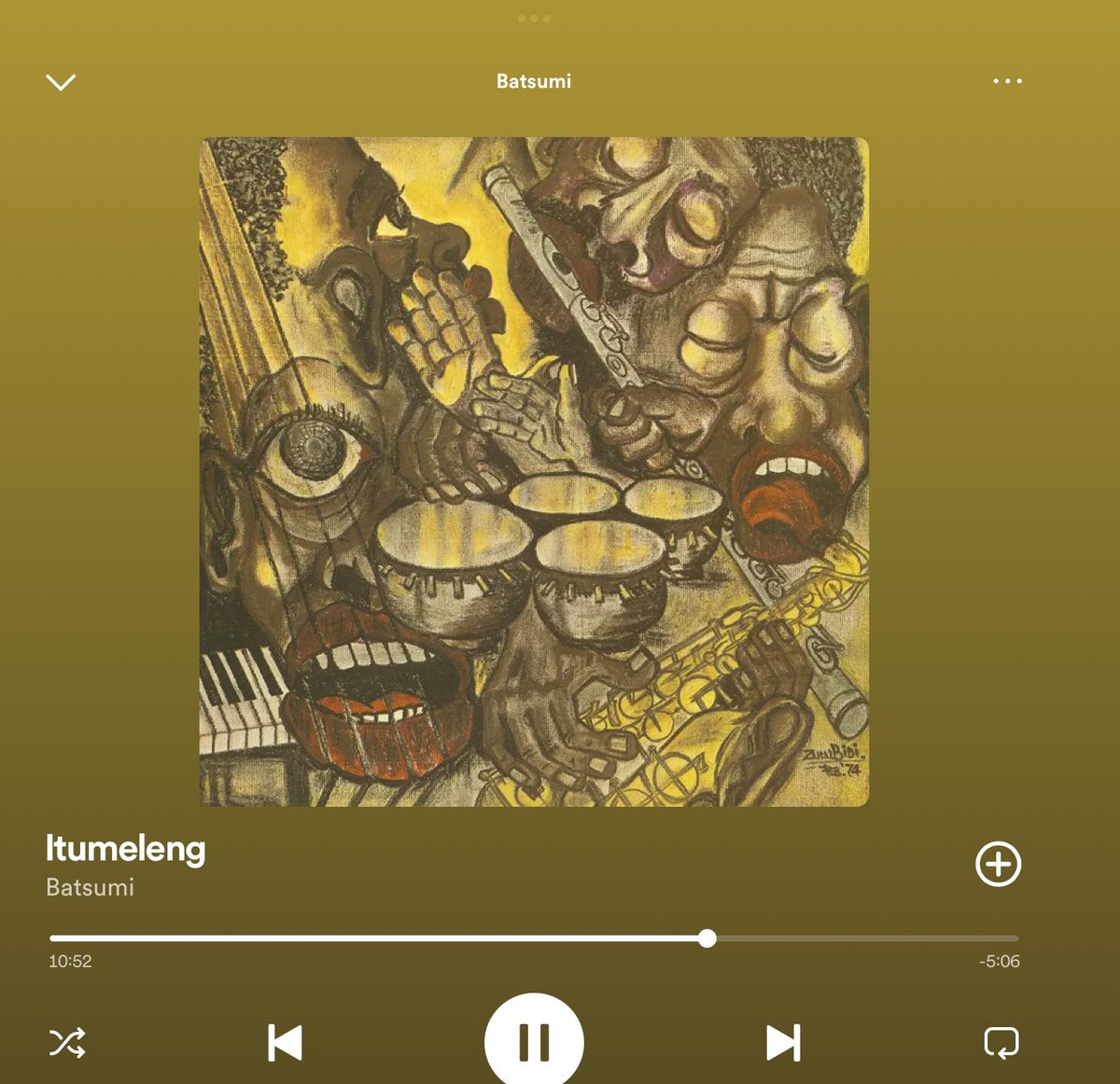 It’s basically never possible to stop discovering incredible music. Batsumi is a South African jazz band from the 70s who I just learned of. The grooves on this are wonderful.
