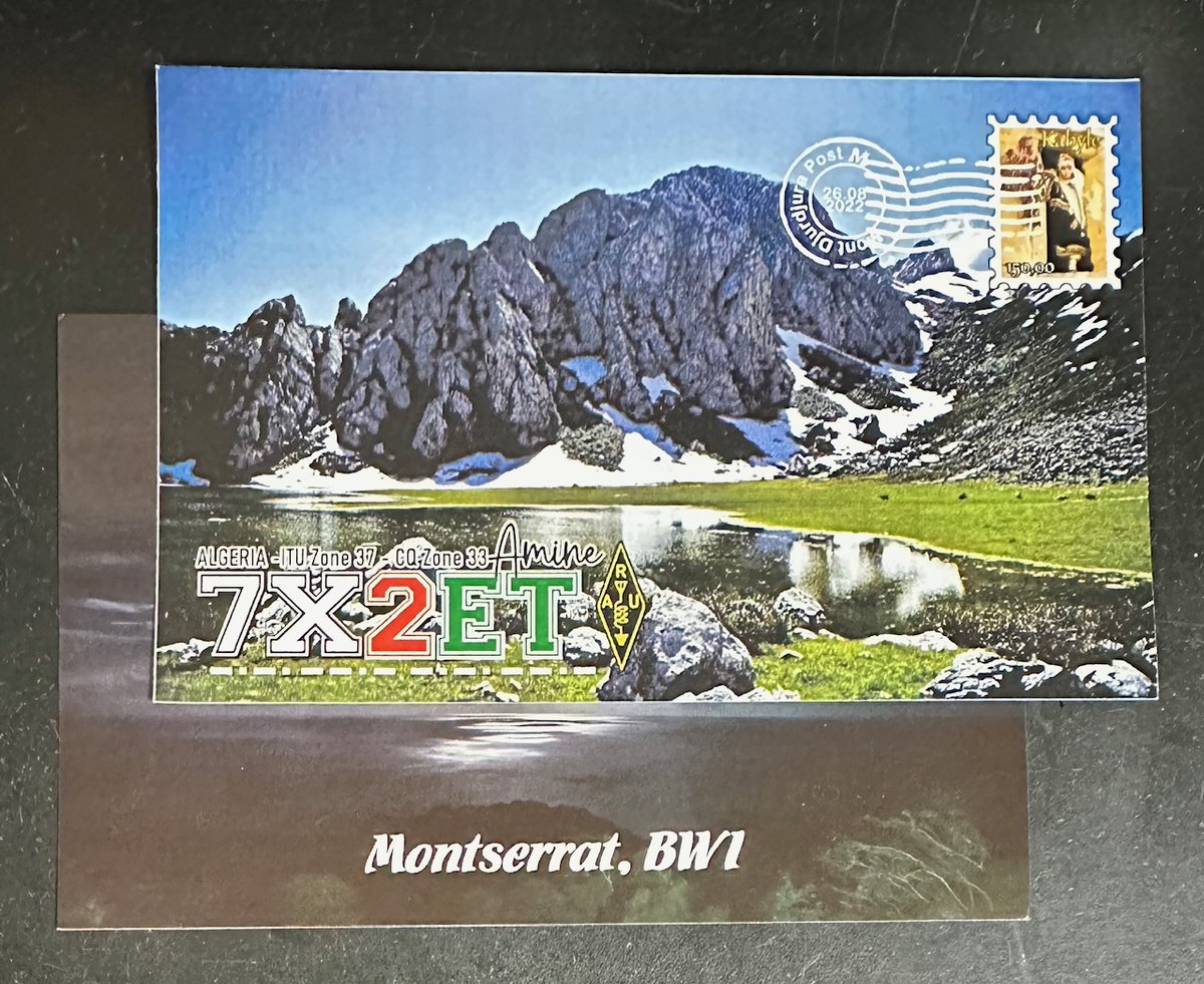 Got QSL of 7X2ET thru OQRS & VP2MMJ in SASE today.