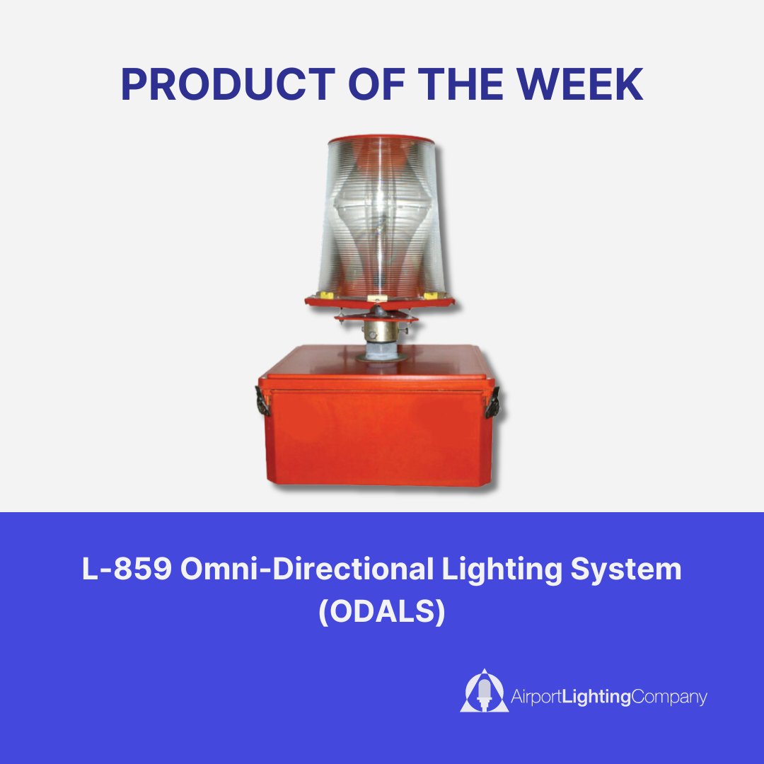 PRODUCT OF THE WEEK: The L-859 Omni-Directional Lighting System positively identifies the end or the threshold of a visual or instrument non-precision runway: tinyurl.com/bmxbcy6f

#REIL #airportlighting #lighting #airport #airstriplighting #airportlightingcompany