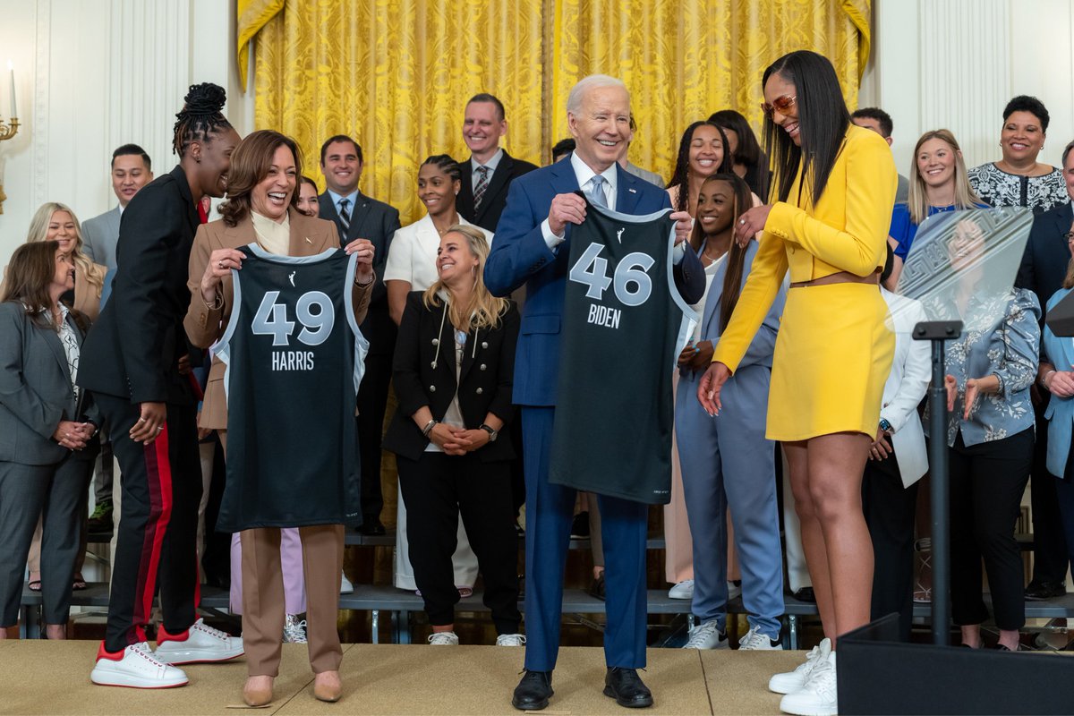 Last season, it was 'Aces vs. Everybody.' This team responded with excellence, hustle, and heart that led to the first back-to-back WNBA championships in over 20 years.

Congratulations, @LVAces. It was wonderful to welcome you back to the White House.