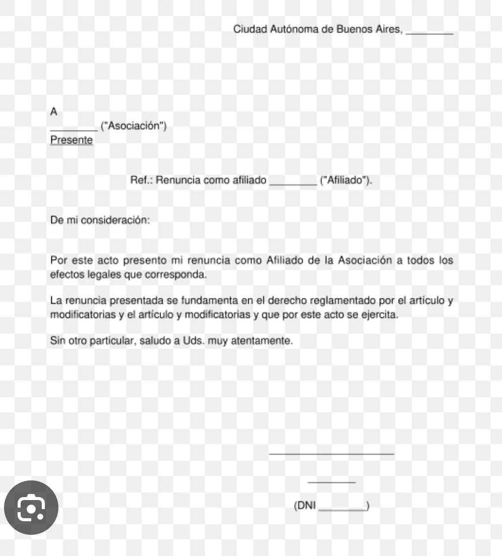 TraductorTeAma's tweet image. DESAFILIARTE DEL SINDICATO SE HACE ASÍ:
Pueden mandar el telegrama y nadie te putea.
(FOTO 1)

O sino también:
Para desafiliarse, el trabajador deberá presentar su renuncia a la asociación sindical por escrito. El órgano directivo podrá dentro de los treinta días de la fecha de…