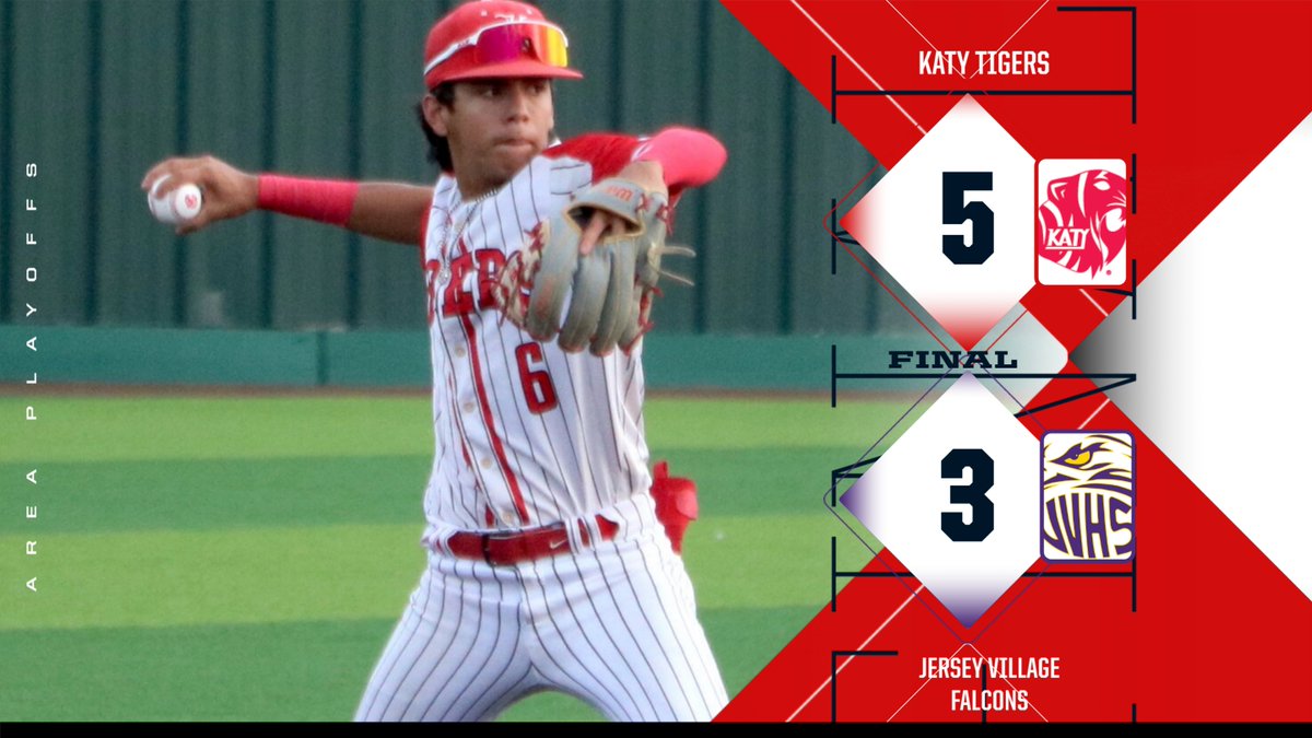 Katy defeats Jersey Village 5-3 in game 1 of the area playoffs to take a 1-0 lead!