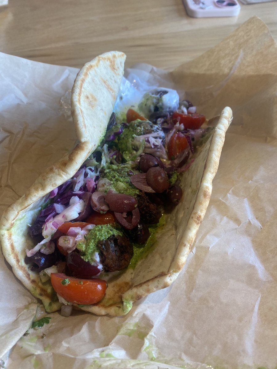 Crispy Falafel Wrap at Cava in Westwood 👌