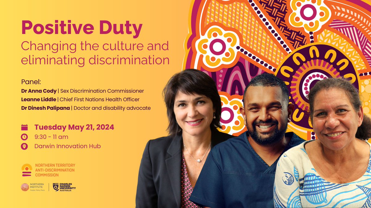 cdu_ni's tweet image. How do you take a preventative approach to sex-based harassment &amp;amp; discrimination in your workplace? Find out from the experts Anna Cody, Leanne Liddle &amp;amp; Dinesh Palipana at this Positive Duty panel discussion. 
🗓️Tuesday, May 21, 9:30-11 am
Details &amp;amp; RSVP👉bit.ly/change-may21