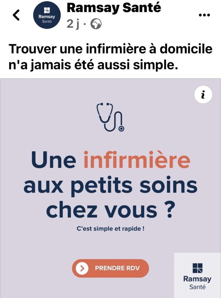 @RamsaySante Vous êtes sérieux ? C’est quoi une infirmière aux petits soins pour vous ? Je suis curieuse de connaître votre définition. Et au delà de votre campagne de pub assez méprisante pour notre profession, je suis curieuse de savoir si votre application fonctionne étant