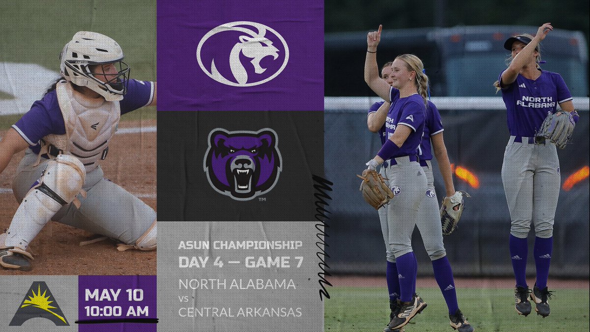 𝐋𝐞𝐭'𝐬 𝐭𝐫𝐲 𝐭𝐡𝐢𝐬 𝐚𝐠𝐚𝐢𝐧 🤞 🆚 No. 3 Central Arkansas 🕙 10 AM 🏟️ Choccolocco Park 📍 Oxford, AL 📺 tinyurl.com/ASUNG7ESPN 📊 tinyurl.com/ASUNG7Stat #RoarLions 🦁