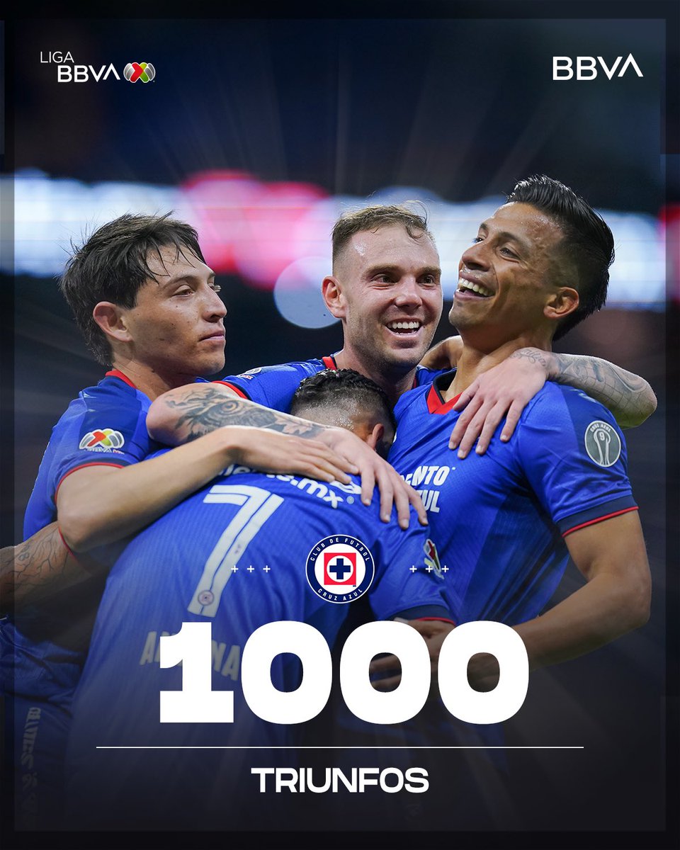 ¡HISTORIA PARA @CruzAzul 🤯! La Máquina llegó a mil triunfos en nuestro futbol; es el cuarto equipo en conseguirlo 😎