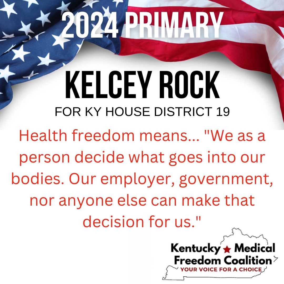 Kelcey Rock completed the Health Freedom Survey from
@standforhealth1.  Here's a snapshot of what he has to say on the issue:

Kelcey Rock @Kelce4Ky (R), and Incumbent Michael Meredith @Kyrepmeredith (R) are both running for KY House District 19 - Edmonson, Warren (Part)