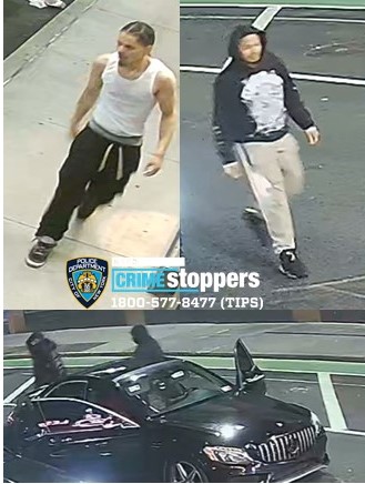 🚨WANTED-ROBBERY: On 5/7/24 at approx. 3:17AM @NYPDMTS Manhattan. The suspects displayed a gun to a 23-yr-old male victim & took his BMW & his property.  Any info call us at 800-577-TIPS or anonymously post a tip on our website crimestoppers.nypdonline.org    Reward up to $3,500