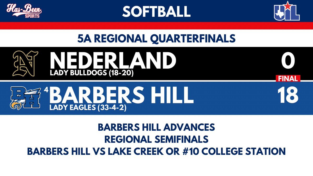 Barbers Hill softball soars into the Regional Semifinals #txhssoftball