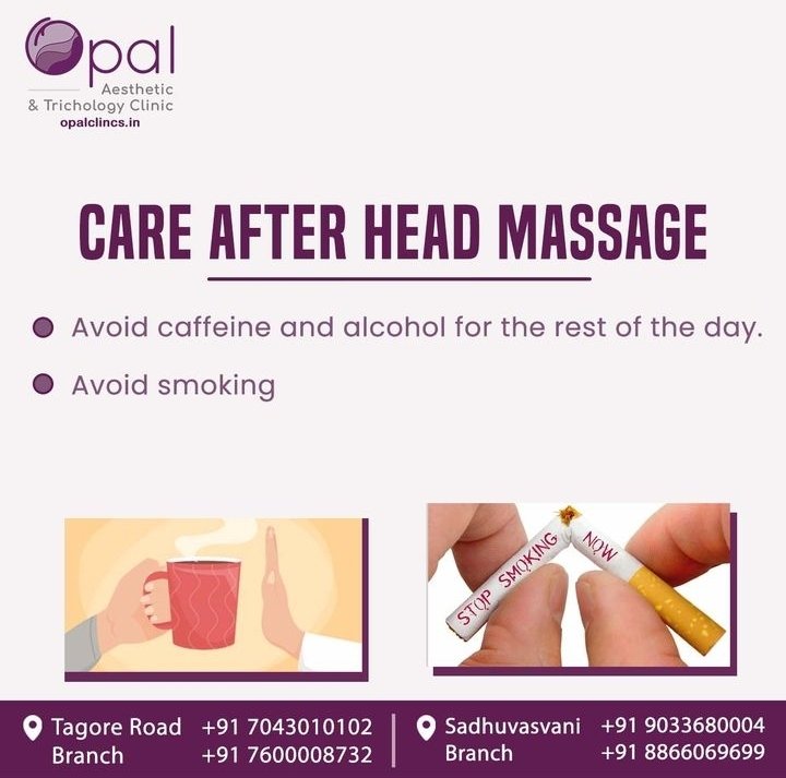 Continue the tranquility: expert advice for post-massage care.'

Opal Clinic
Rajkot, Gujarat

Tagore Marg Branch
7043010102 | 7600008732

Sadhuvasvani Branch
9033680004 | 8866069699