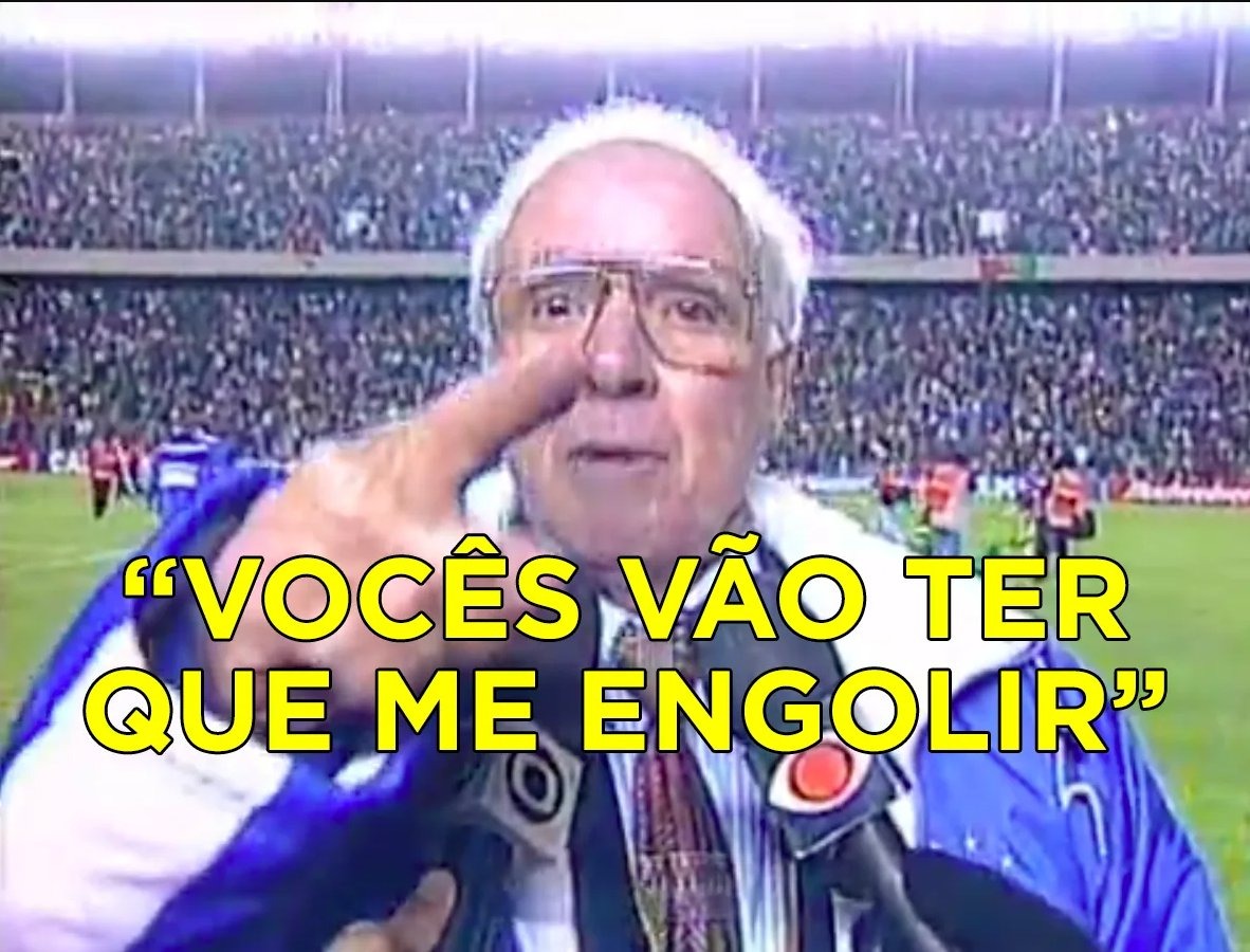 Noite de Copa on X: "@DiarioOle @sagfutbol @OoCLibertadores @TyCSports  @TNTSportsAR @365scoresMX @MundoPelofut @45minfc @PLBrasil__ @PlanetaBoca -  VOCÊS VÃO TER QUE ME ENGOLIR (Zagallo > Juca Kfouri, Juarez Soares, 1997)  Técnico da seleção