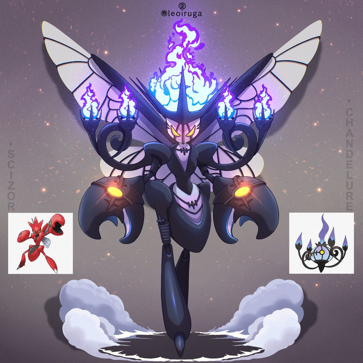 leoiruga's tweet photo. Scizor and Chandelure Fusion ✨
(Commission)

#pokemon #pokemonart #scizor #chandelure #pokeart #poke #pokefusion https://t.co/sebaZQRXvn