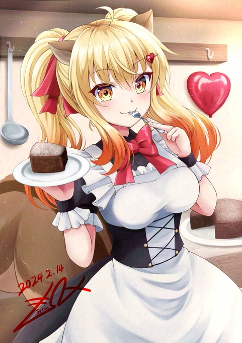 #メイドの日 こういう時のために描いておいたメイド服りすこちゃん🐿