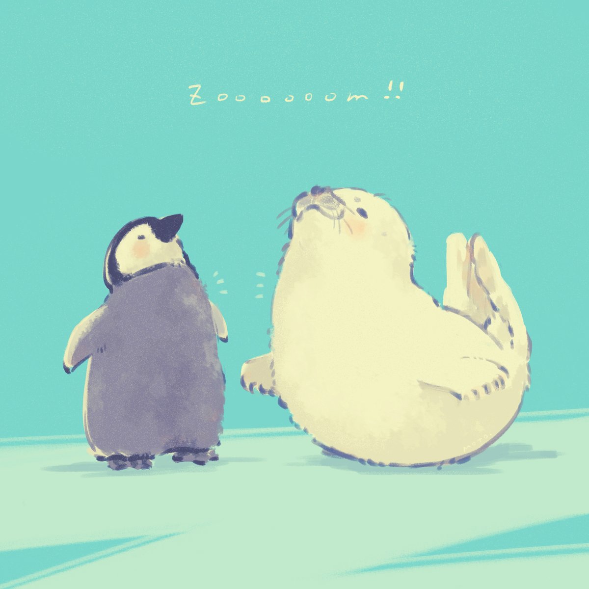 zoooooom!!✈️🐧🦭
#アザラシ #ペンギン #seal #penguin #ゆるいイラスト