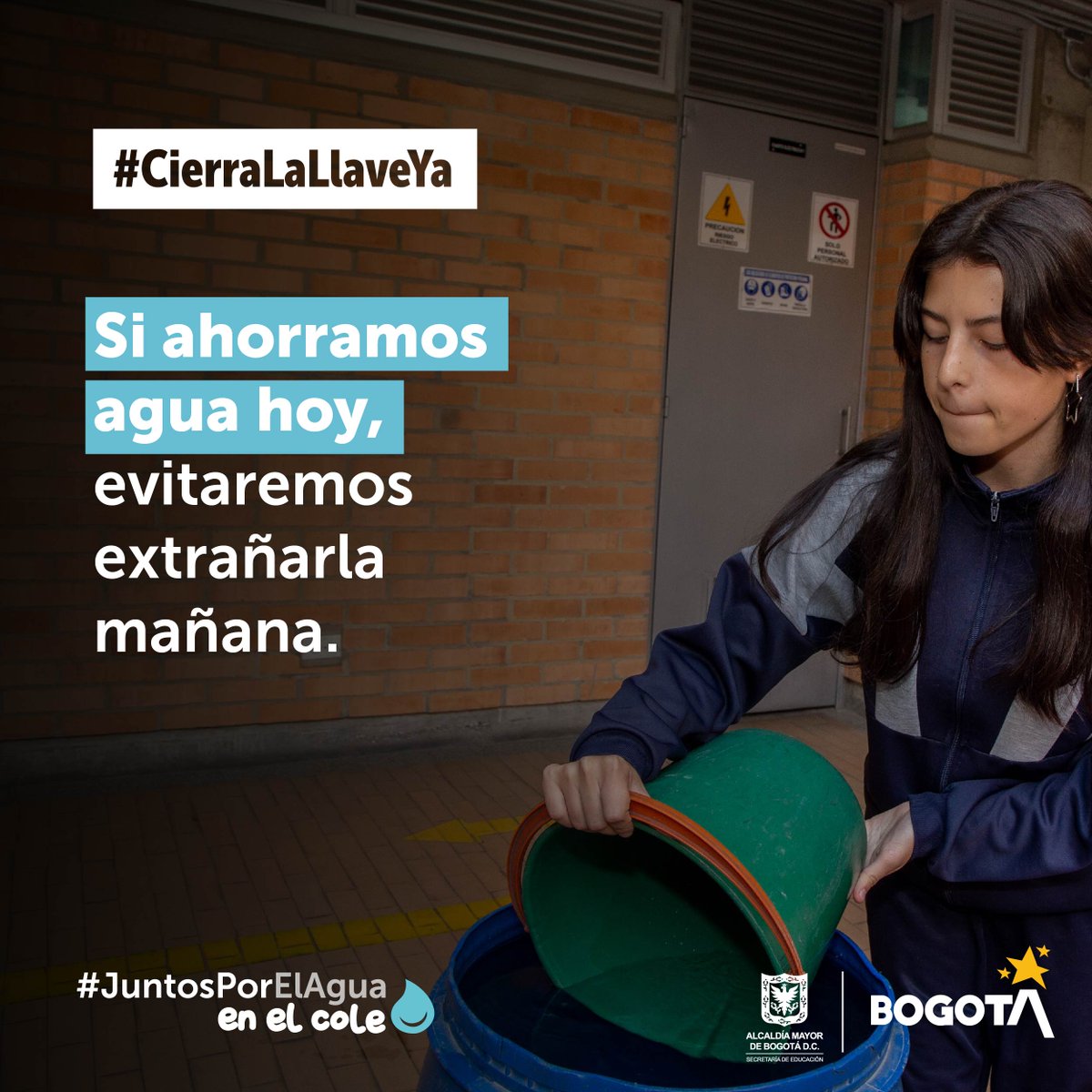 🔔Mañana viernes 10 de mayo tenemos el turno 3⃣ de restricción en #BarriosUnidos, #Suba y #Usaquén ¡Los 41 colegios públicos de estas zonas mantienen sus jornadas normalmente!💪 Consulta en bogota.gov.co y verifica si tu barrio está incluido. 💧#CierraLaLlaveYa💧