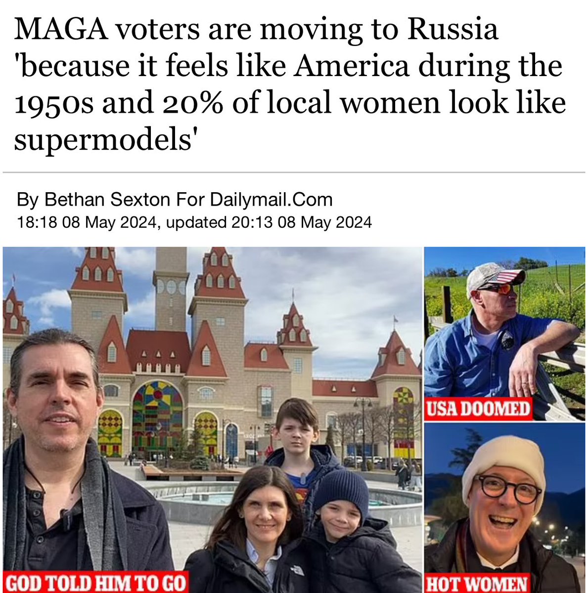 Nobody in these pictures was older than a baby in the 1950s. Even funnier is these ultra divorced looking men thinking they’re just gonna hook up with supermodels. 

dailymail.co.uk/news/article-1…