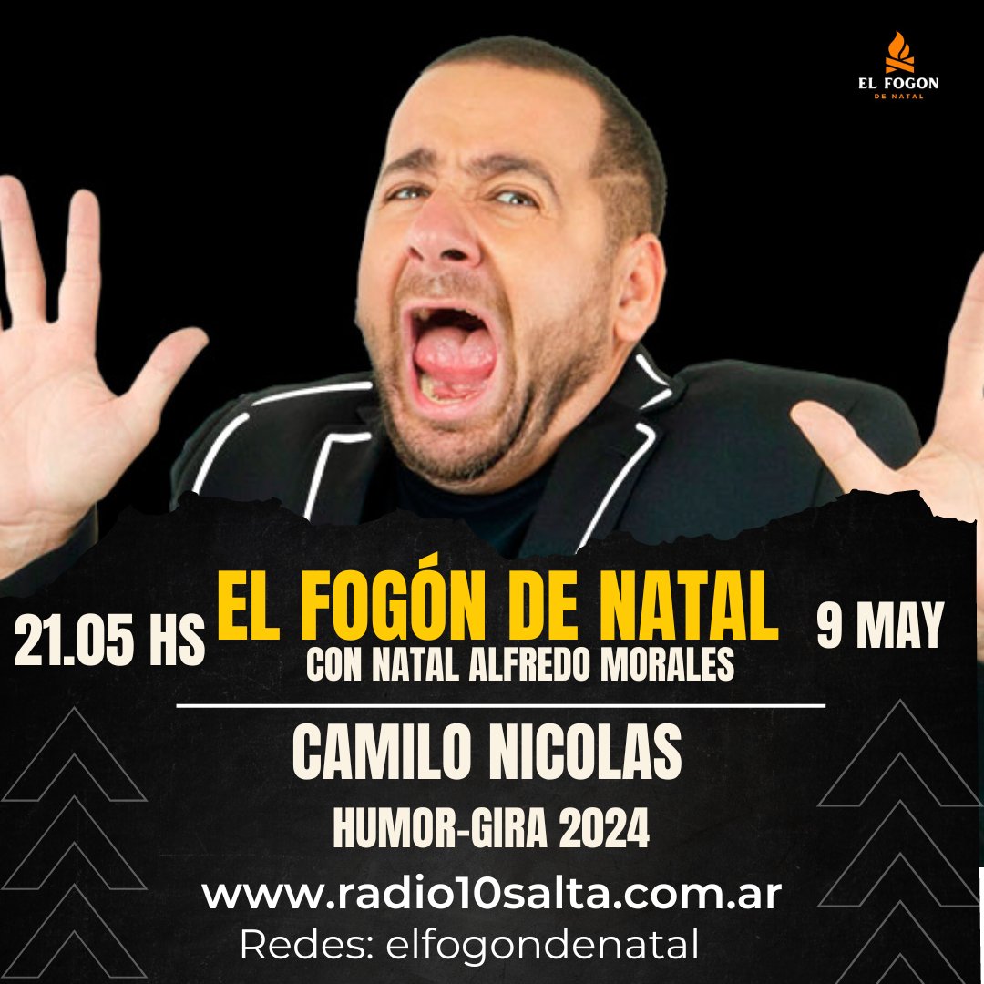 elfogondenatal's tweet photo. Hoy charlamos con @camilonicolau15  todo el humor en el Fogón. https://t.co/JDzyN69qaX