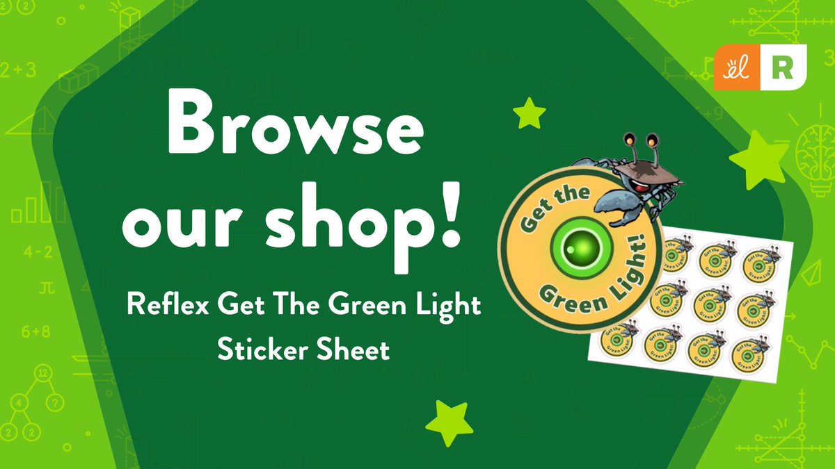 This month's featured product is our ExploreLearning Reflex Get The Green Light Sticker Sheet! These would make a perfect and affordable reward for students hitting Reflex milestones!🤩 Browse all of our merchandise here. bit.ly/44cmEuG #ReflexMath #MathEducation