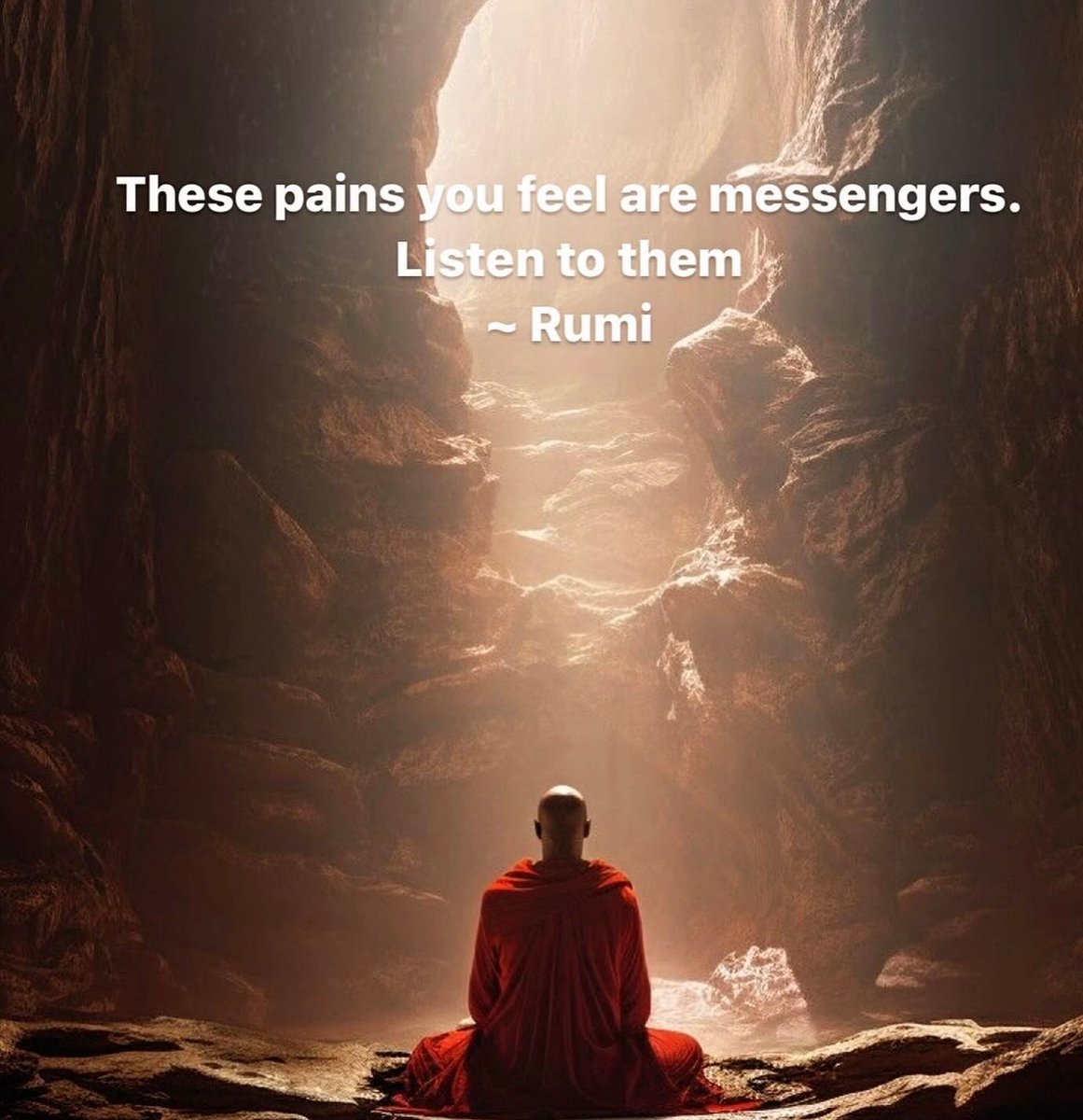 These pains you feel are messengers. Listen to them. Rumi