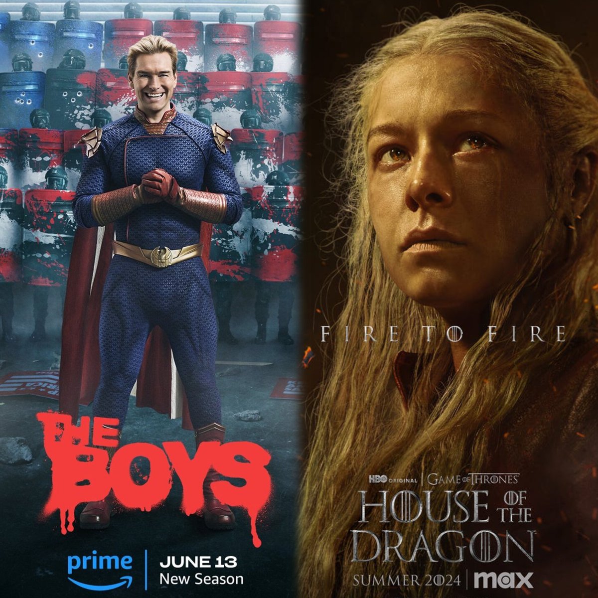 Luego del  OppenBarbie o Barbenheimer

Agarraté de tu cuñada, que en junio se viene el...

The Boys of Dragón
O
House of the Boys 

No estamos listos banda
No estamos listos

#TheBoys #HouseOfTheDragonS2 
#HBO #MaxTV #PrimeVideo