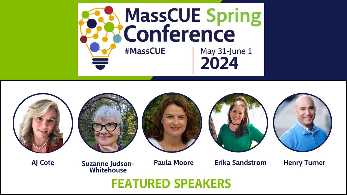 Our #MassCUE Spring Conference Featured Speakers are experts in #edtech & #equityineducation. Get inspired to Level the Playing Field for your students! Learn more and register: bit.ly/3WyG7Uy @GreenScreenGal @turnerhj @MASchoolsK12 @LearnWithCES
