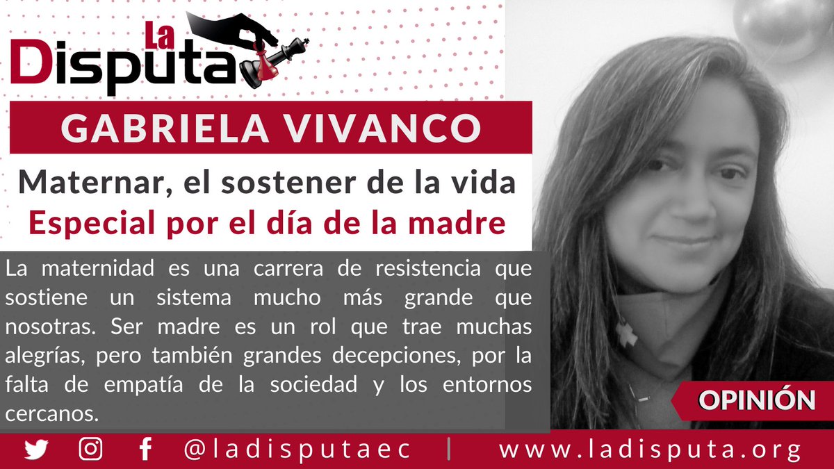 🟣 #Opinión I Te presentamos el artículo de Gabriela Vivanco @gabytavi83 que realiza un análisis sobre lo que implica maternar, especial por el #DíaDeLaMadre

👉📎 ladisputa.org/2024/05/09/mat…

#ladisputaec #madres #mujer #diadelamadre #crianzalibre