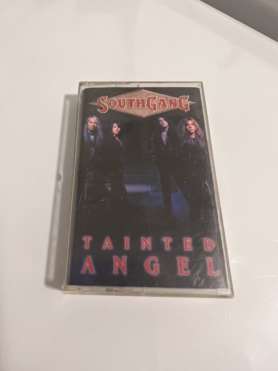 Yet another one of my old cassettes from back in the day.  Here is Southgang’s debut Tainted Angel. These guys should have been bigger. This and  follow up, Group Therapy, were great. They should have been big.  #OldCassettes #MetalTwitter #ShittyWayToListenToMusic