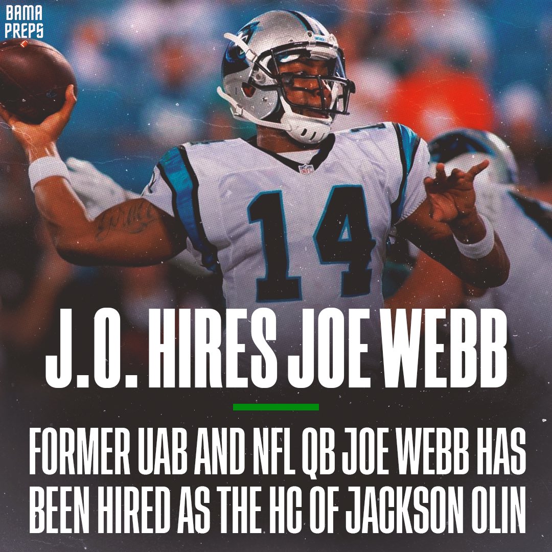 Jackson-Olin has hired former NFL QB, UAB QB, and boxer Joe Webb III to be their next Head Coach. Webb, who has stayed loyal to the Birmingham area, will now have the tough task of rebuilding a Mustang program that went 0-10 last season.