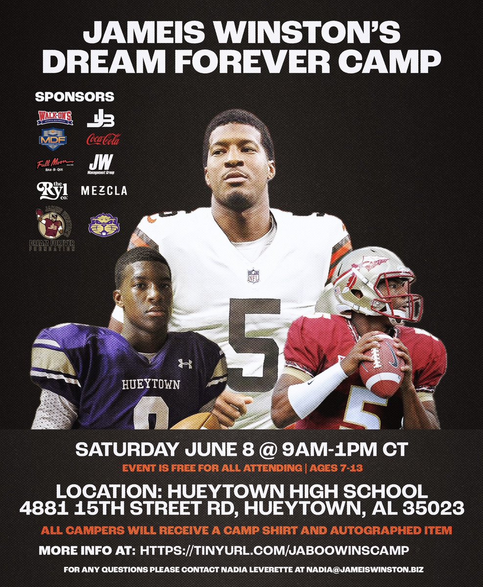 We’re back in Birmingham on Saturday, June 8 at Hueytown High school for my Dream Forever camp! It’s FREE for everyone to attend. Can’t wait to be out there with y’all! Please visit tinyurl.com/jaboowinscamp & click on “register” to sign-up #DREAMFOREVER